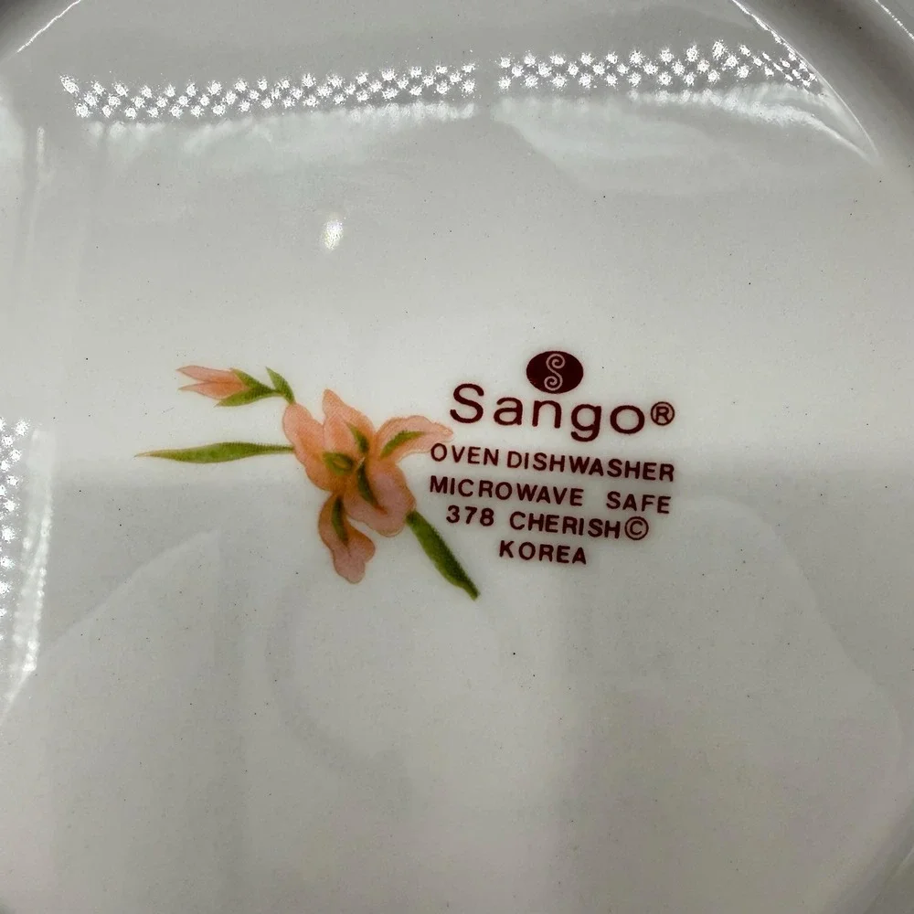 Sango Cherish 378 Korea VTG 1980s Set of 3 Salad Plates 7.5